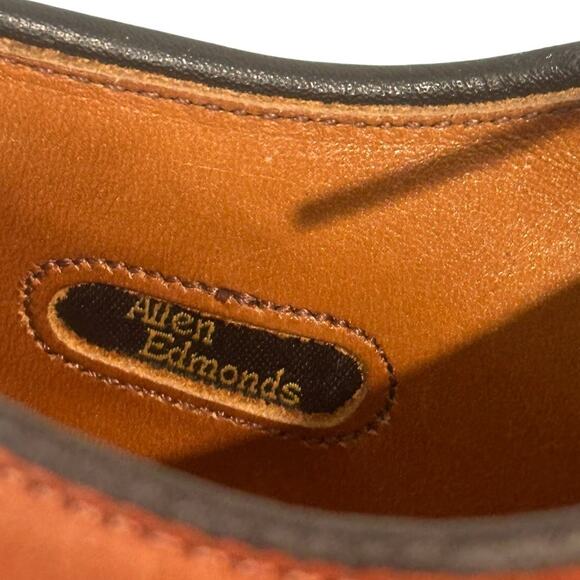 Allen Edmonds Byron Cap Toe Shoes Men's US 8.5 D Leather Brown 2034 Made in USA - Picture 10 of 10